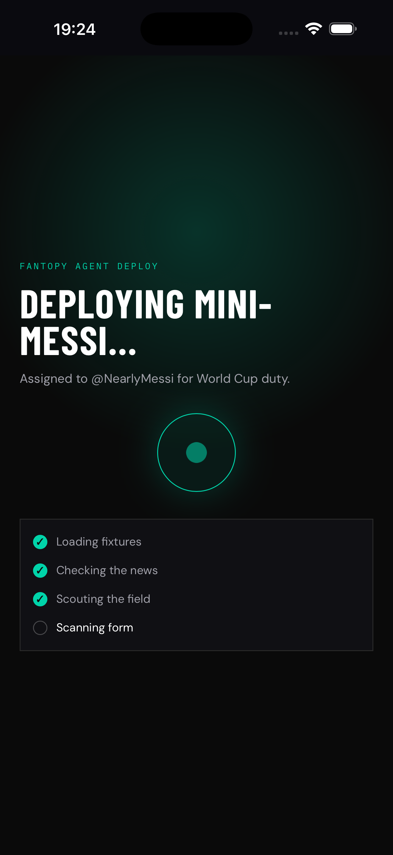 Fantopy deploy agent screen